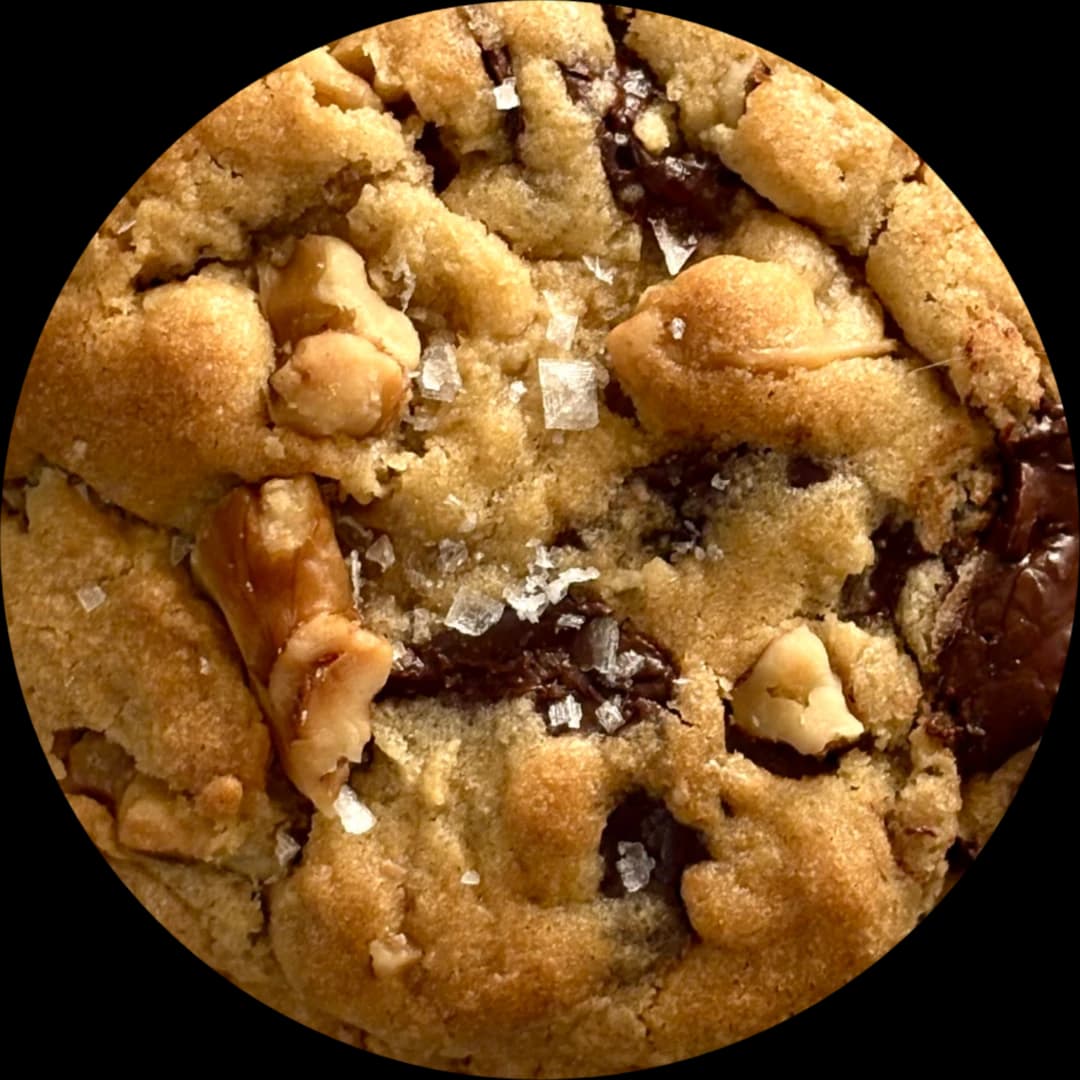 A walnut chocolate chip cookie